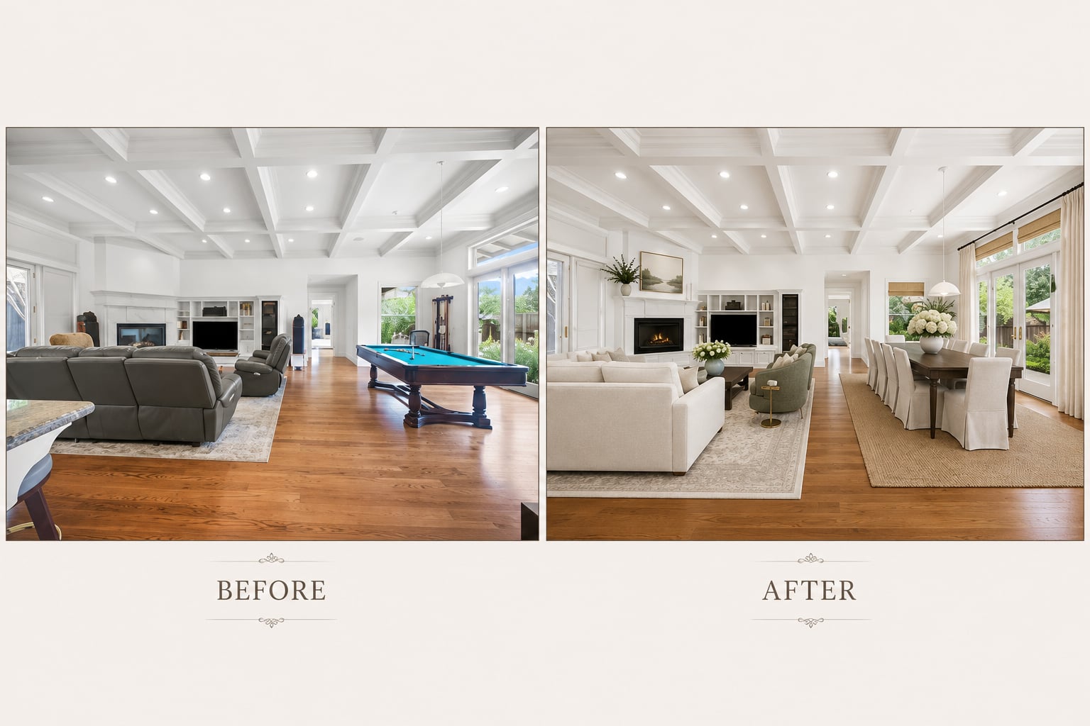 Great Room — before and after